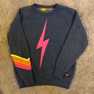 Aviator Nation neon chevron crewneck